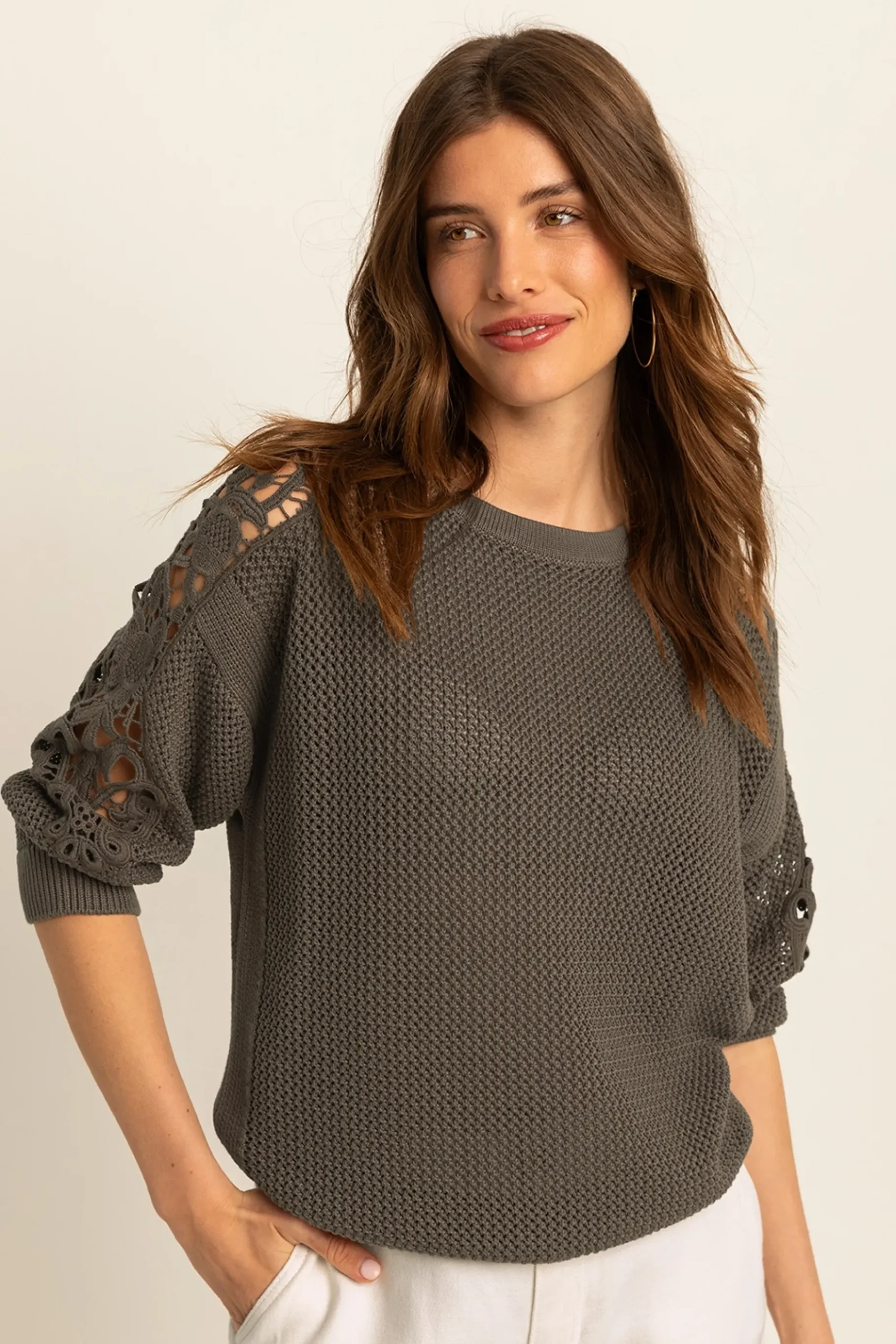Expresso Truien | Knitwear^Trui MIDDEN BRUIN